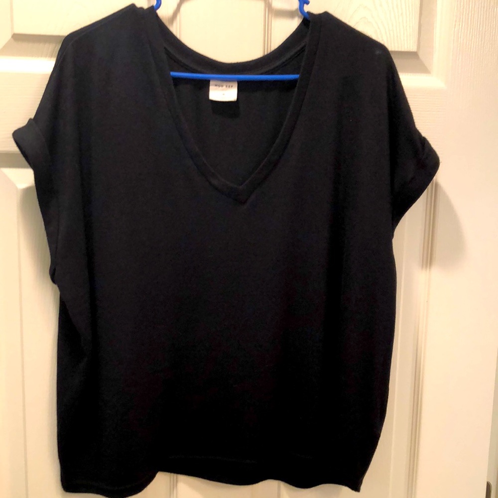 Ladies Black V- neck Summer Topper